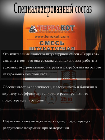 Штукатурка жаростойкая 25кг.